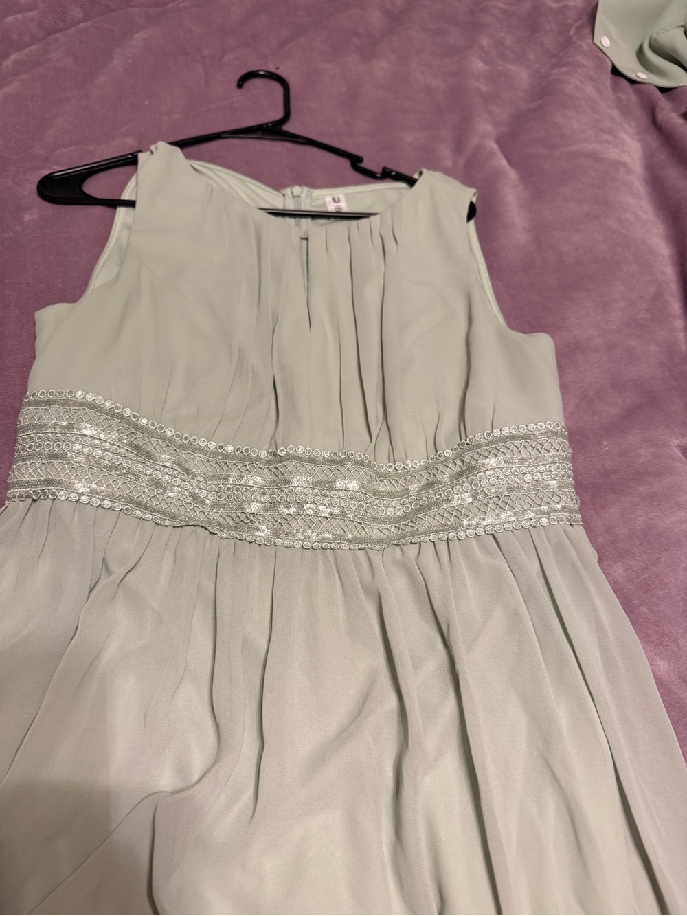 Ever Pretty Beaded Waist Chiffon Dress - Sage